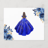 Budget Royal Blue Save the Date Quinceanera Flyer (Hinten)