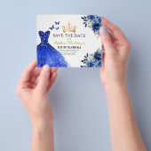 Budget Royal Blue Save the Date Quinceanera Flyer (Gruppe)