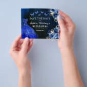 Budget Royal Blue Save the Date Quinceanera Flyer (Gruppe)