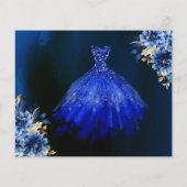 Budget Royal Blue Save the Date Quinceanera Flyer (Hinten)
