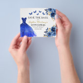Budget Royal Blue Save the Date Quinceanera Flyer (Gruppe)