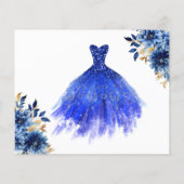 Budget Royal Blue Save the Date Quinceanera Flyer (Hinten)