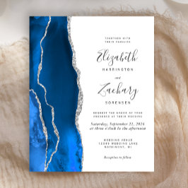 Budget Royal Blue Silver Agate Wedding