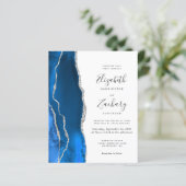Budget Royal Blue Silver Agate Wedding (Stehend Vorderseite)