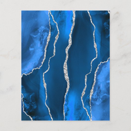 Budget Royal Blue Silver Agate Wedding (Rückseite)