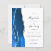 Budget Royal Blue Silver Agate Wedding (Vorderseite)