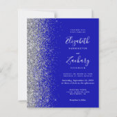 Budget Royal Blue Silver Glitzer QR Code Wedding (Vorderseite)