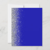 Budget Royal Blue Silver Save the Date Card (Rückseite)