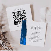 Budget Royal Blue Silver Wedding QR Code UAWG Begleitkarte