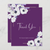 Budget Royal Lila Floral Danke Karte (Vorne/Hinten)