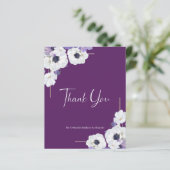 Budget Royal Lila Floral Danke Karte (Stehend Vorderseite)