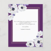 Budget Royal Lila Floral Danke Karte (Rückseite)