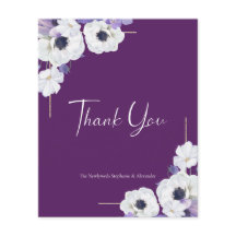 Budget Royal Lila Floral Danke Karte