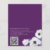 Budget Royal Lila Floral QR Code Einladung (Rückseite)