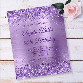 Budget Royal Lila Glittery Foil Einladung