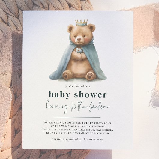 Budget Royal Teddy Bear Prince Boy Baby Dusche