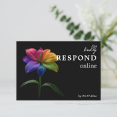 🌈 Budget RSVP online Technicolor Love Karte (Stehend Vorderseite)