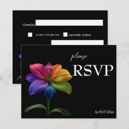🌈 Budget RSVP Technicolor Liebe  Karte