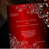 Budget Ruby Red Gray Wirbel Hochzeit Einladung