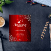 Budget Ruby Red Swirl 40 Jahre Einladungen