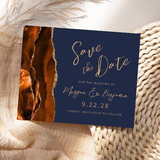 Budget Rust Gold Achat Navyblau Save the Date