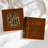 Budget Rust Gold Agate Brown Wedding QR Code UAWG Begleitkarte