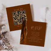 Budget Rust Gold Agate Brown Wedding QR Code UAWG Begleitkarte