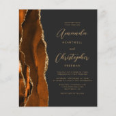 Budget Rust Gold Agate Dark QR Code Hochzeit (Vorderseite)