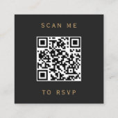 Budget Rust Gold Agate Dark Wedding QR Code UAWG Begleitkarte (Rückseite)