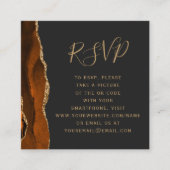 Budget Rust Gold Agate Dark Wedding QR Code UAWG Begleitkarte (Vorderseite)