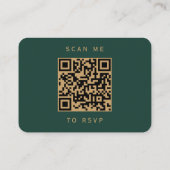 Budget Rust Gold Agate Green Wedding QR Code UAWG Begleitkarte (Rückseite)