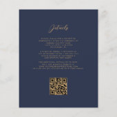 Budget Rust Gold Agate Navy Blue QR Code Hochzeit (Rückseite)