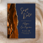 Budget Rust Gold Agate Navy Skript Save the Date