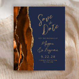 Budget Rust Gold Agate Navy Skript Save the Date
