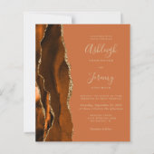 Budget Rust Gold Agate QR Code Einladung (Vorderseite)