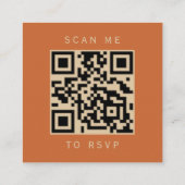 Budget Rust Gold Agate Wedding QR Code UAWG Begleitkarte (Rückseite)