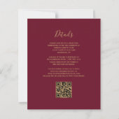 Budget Rust Gold Burgund QR Code Hochzeit einladen (Rückseite)
