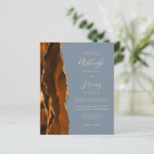 Budget Rust Gold Dusty Blue QR Code Hochzeit (Stehend Vorderseite)
