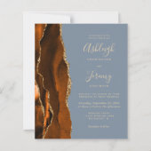 Budget Rust Gold Dusty Blue QR Code Hochzeit (Vorderseite)