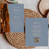 Budget Rust Gold Dusty Blue QR Code Hochzeit