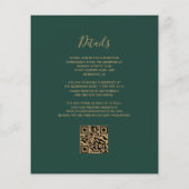 Budget Rust Gold Green QR Code Einladung Hochzeits (Rückseite)