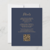 Budget Rust Gold Navy Blue QR Code Hochzeit einlad (Rückseite)