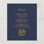 Budget Rust Gold Navy Blue QR Code Hochzeit einlad (Rückseite)
