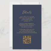 Budget Rust Gold Navy Blue QR Code Hochzeit einlad (Rückseite)