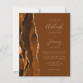 Budget Rust Gold Nutmeg QR Code Einladung Hochzeit (Vorderseite)