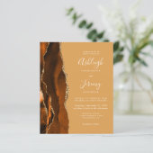 Budget Rust Honey Gold QR Code Einladung Hochzeits (Stehend Vorderseite)
