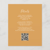 Budget Rust Honey Gold QR Code Einladung Hochzeits (Rückseite)