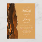 Budget Rust Honey Gold QR Code Einladung Hochzeits (Vorderseite)