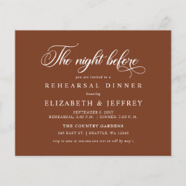 Budget Rust Night Before Rehearsal Dinner invite