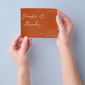 Budget Rust Orange Calligraphy Foto Wedding V2 Flyer (Gruppe)